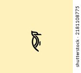 simple line illustration forming a woodpecker