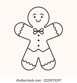 Einfache Illustration eines Lebkuchenmannes.