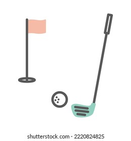 simple line illustration of golf