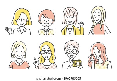 simple line illustration of ladies