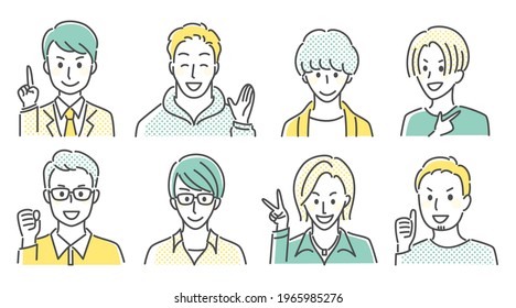 simple line illustration of men