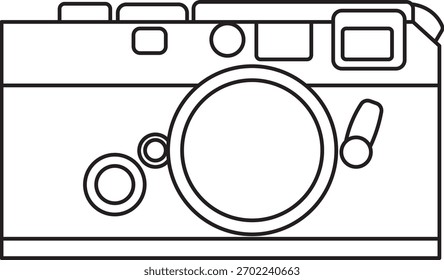 Una ilustración de línea simple de una cámara anticuada.