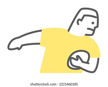 simple line illustration of rugby