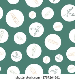 Simple line illustration vector gold white bubble green tropical banana leaf tree collection for seamless repeat pattern texture background for fabric design wrapping scrap booking wallpaper projects