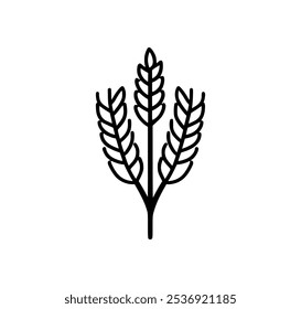 A simple line illustration of wheat stalks, symbolizing agriculture and nature.