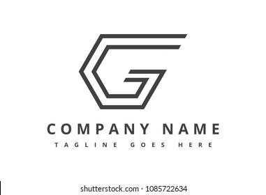 Simple Line Initial Letter G Logo