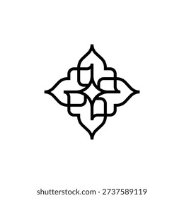simple line Islamic pattern logo vector