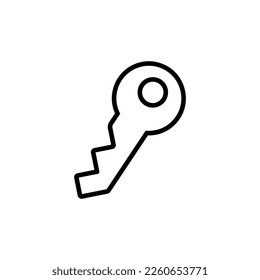 Simple Line Isolated Sign of Key. Editable stroke. Vector image that can be used in apps, adverts, shops, stores, banners