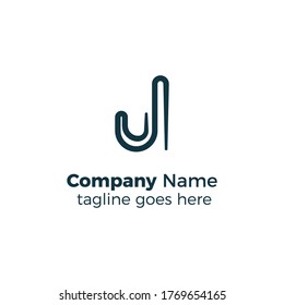 ilustración vectorial del logotipo de línea j simple