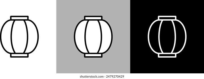 Simple line Japanese lantern vector icon.