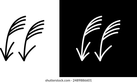 Simple line Japanese pampas grass vector icon.