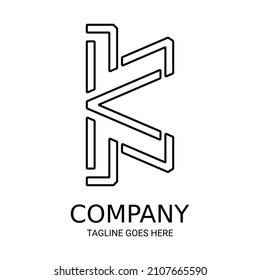 Simple line K logo. Perfect for t-shirts and so on.