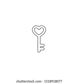 simple line key love logo icon design