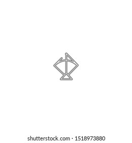simple line kite logo icon design