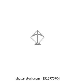 simple line kite logo icon design