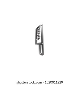 simple line knife logo icon design