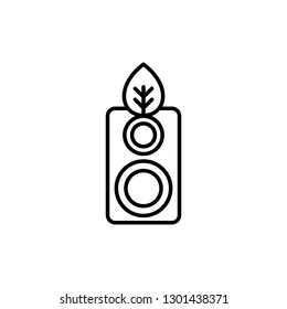 Simple Line Leaf Nature Sound Speaker. Can use for icon or logo