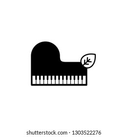 Simple Line Leaf Piano Nature Eco Music. Can use for icon or logo
