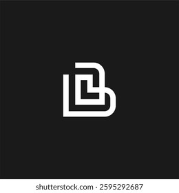 Simple line Letter BL or LB logo concept ector icon