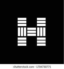 simple line letter H logo design vector