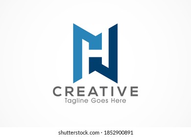 simple line letter h vector logo
