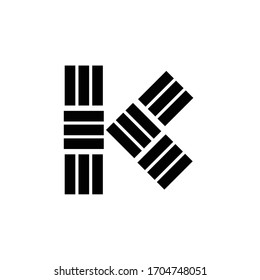 letra de línea simple vector de diseño del logotipo K