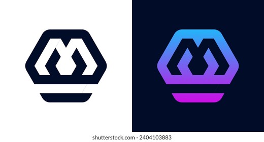 simple line letter m abstract logo