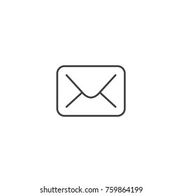 Simple line letter mail icon. Email address sign for business card or web design. Vector element isolated on white