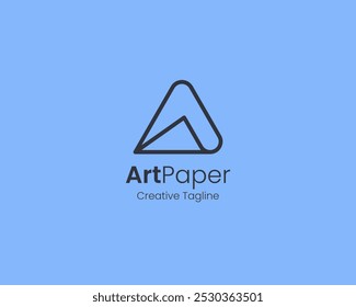 Simple line letter a paper logo