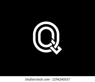 Simple line letter Q logo design template on black background. Suitable for any brand logo and etc.