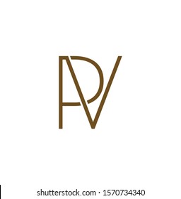 Simple Line  Letter V, P, VP, PV logo icon. Creative vector logo icon design  concept  for business or company identity.