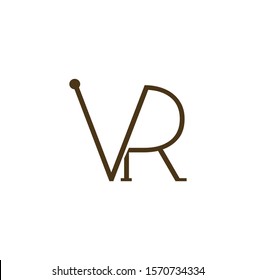 Simple Line  Letter V, R, VR, RV logo icon. Creative vector logo icon design  concept  for business or company identity.