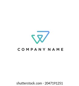 simple line letter w logo design vector template