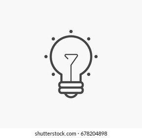 Simple Line of  Light Bulb Vector Icon