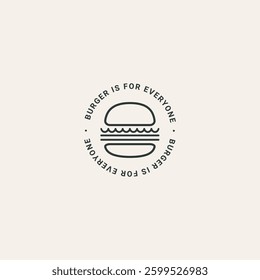 Simple line logo for burger restaurant 