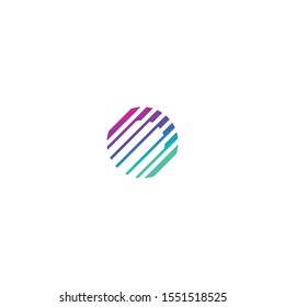 Simple line logo design of circle and moving with white background - EPS10 - Vector.