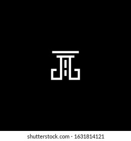 Simple line logo design of Law and Attorneys business with dark background - EPS10 - Vector.
