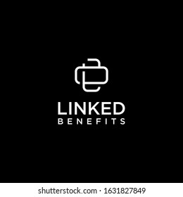 Simple line logo design of letter L and investment company with dark background - EPS10 - Vector.