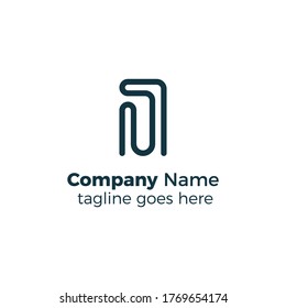 simple line i logo design vector illustration
