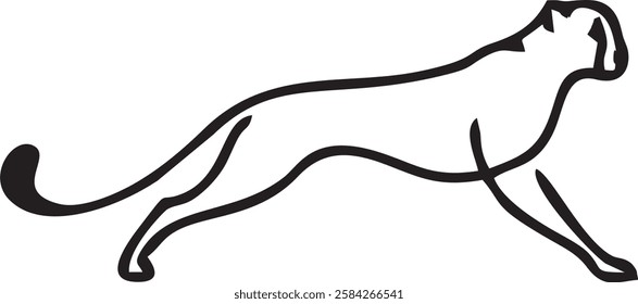 simple line logo of running cheetah