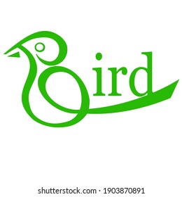 simple line logo with sparrow illustration