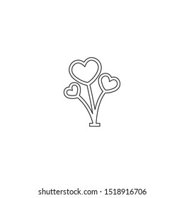 simple line love flower logo icon design