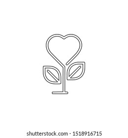 simple line love flower logo icon design