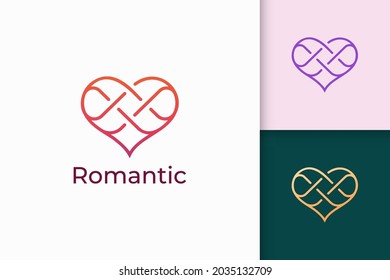 Simple line love logo represent romance or relation