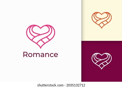 Simple line love logo represent romance or relation