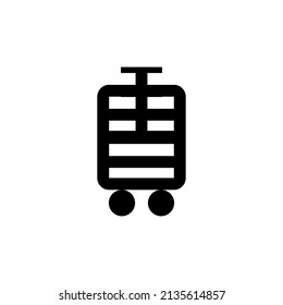 simple line luggage icon flat