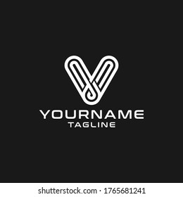 Simple Line Luxury Letter V Initial Logo Design