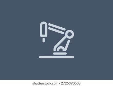 Logotipo de brazo de máquina de línea simple para la industria, la automatización o la marca tecnológica.