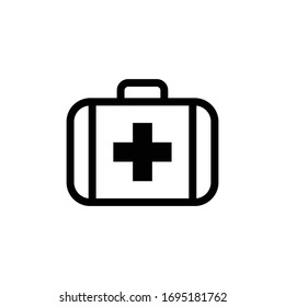 Diseño de icono del kit de medicina de línea simple