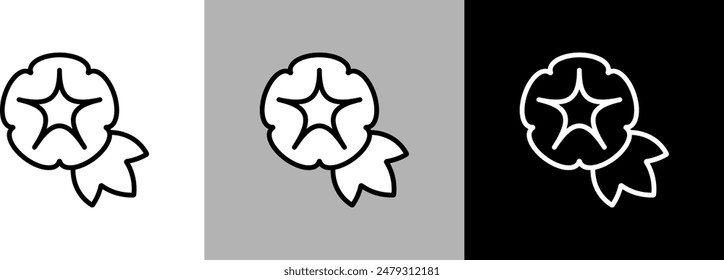 Simple line morning glory vector icon.
